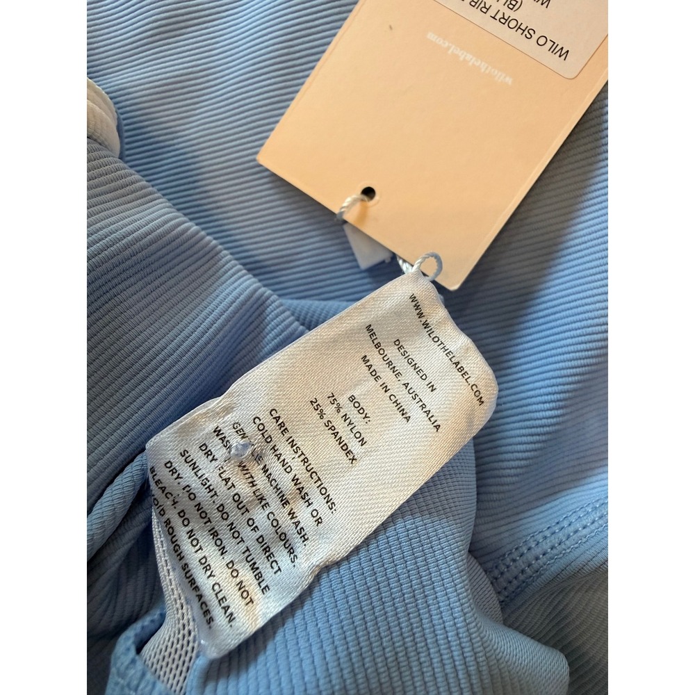 WILO Short Rib Romper | Size Large | NWT | Powder Blue | Built-In Bra - Picture 4 of 6